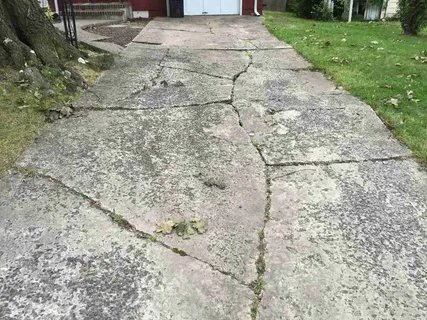 Cracked Concrete Driveway